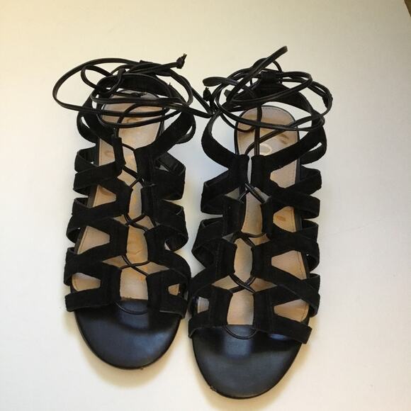 Sam Edelman Black Suede Sandals with Laces - Picture 1 of 9